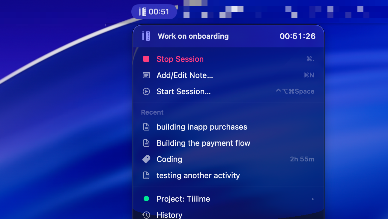 Tiiiime menu-bar popover